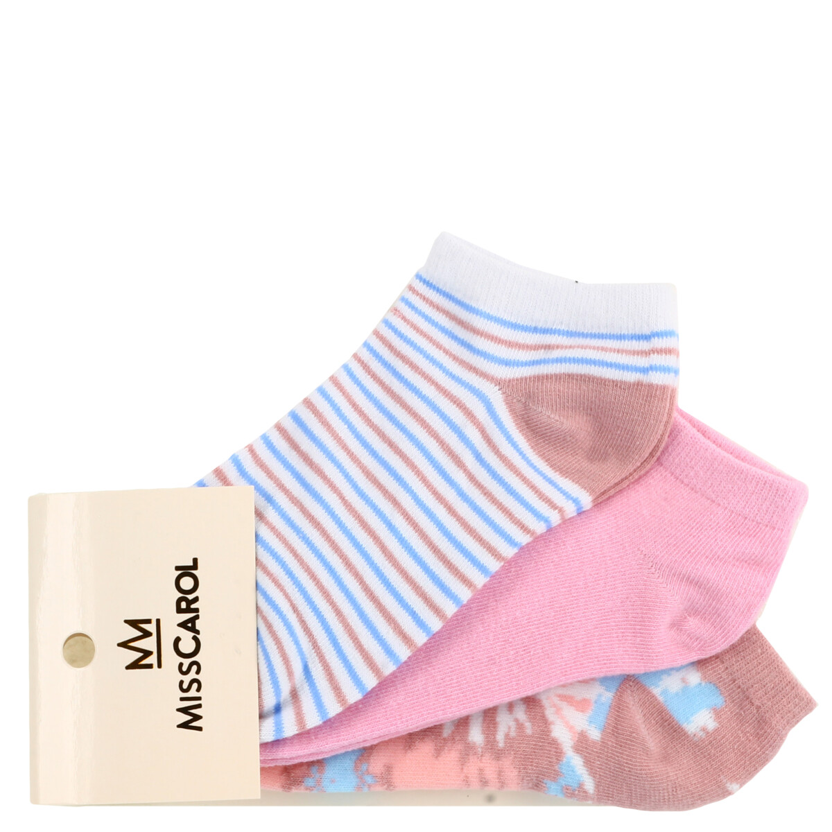MEDIA PACK X3 SNIKER LUREX MissCarol - Stripes/Pink/Salmon 