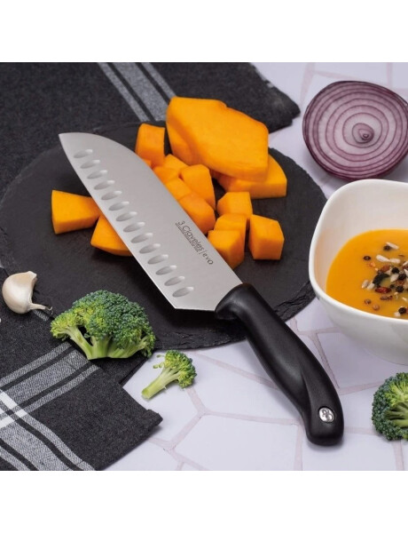 CUCHILLO SANTOKU ESTRIADO 18CM CAJA PVC EVO 3CLAVELE CUCHILLO SANTOKU ESTRIADO 18CM CAJA PVC EVO 3CLAVELE