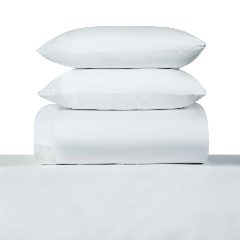 JGO SÁBANAS SUPER KING ALGODON BLANCO BRODERIE 200H