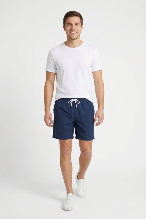 Short de baño liso AZUL MARINO