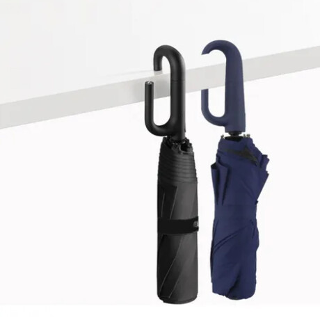 Paraguas plegable con mango clip redondo Azul