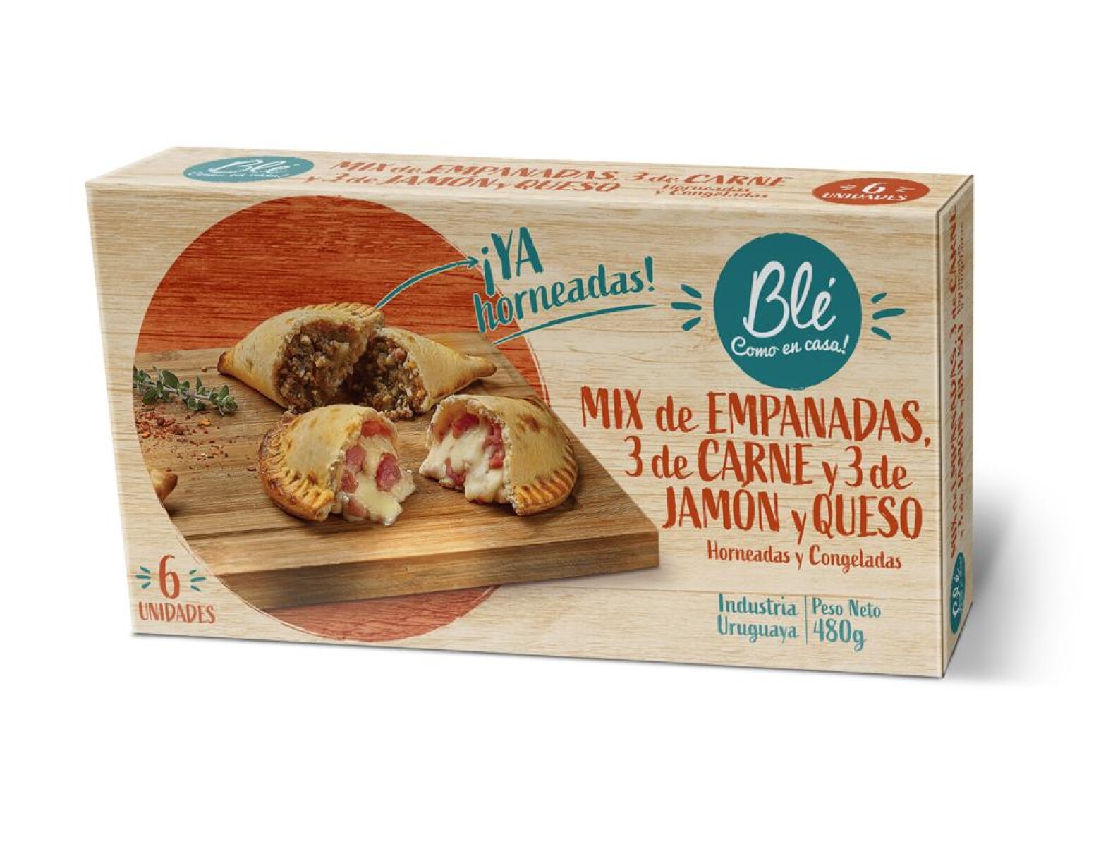 Empanadas Ble Caja Mix 3 Jamon Y 3 Carne 