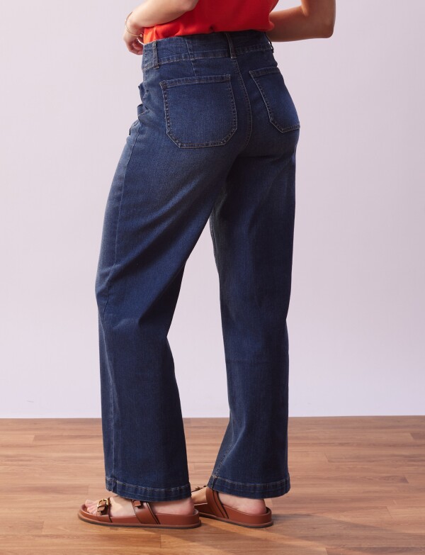 Jean Wide Leg Pockets JEAN OSCURO