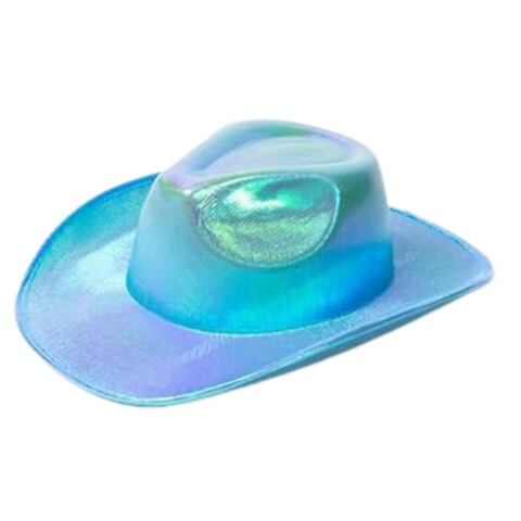 Gorro Cowboy Tornasol Turquesa