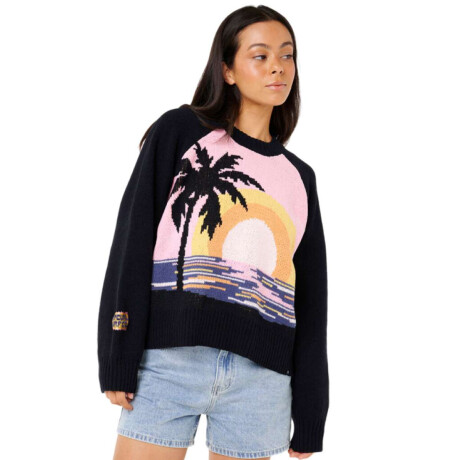 Buzo Rip Curl Paradise Knit Crew Negro