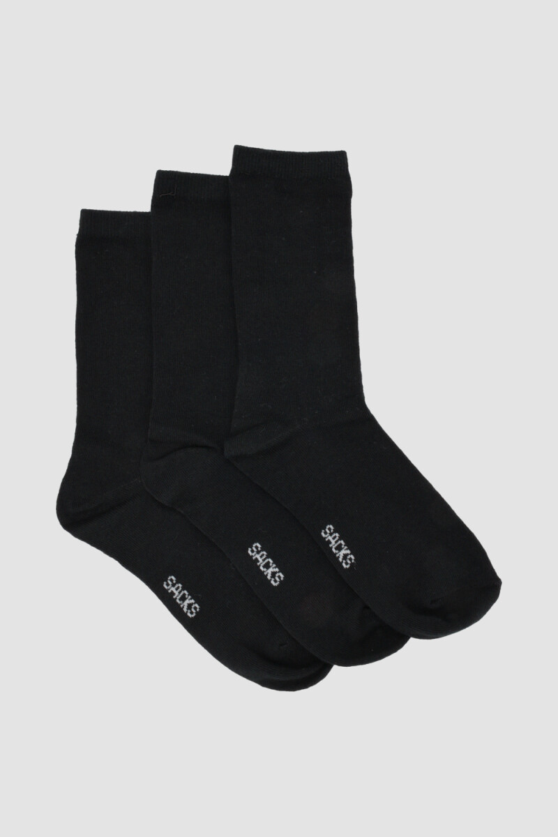 Pack de tres medias lisas. de algodón. en varios colores sur Variante 40