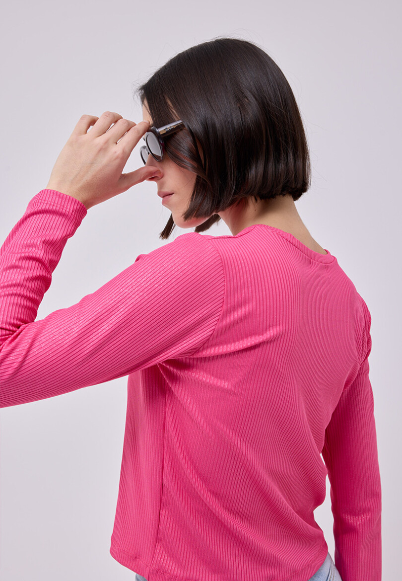 Remera Flora Fucsia