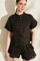 BLUSA TROPICAL Negro