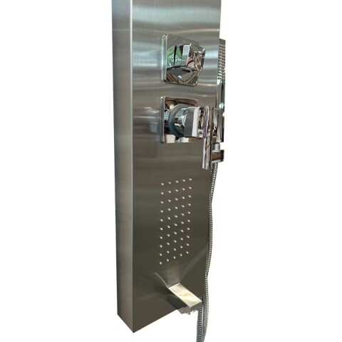 Panel de ducha monocomando exterior con transferencia, 4 vías Tucson Gris Satinado Panel De Ducha Monocomando Exterior Con Transferencia, 4 Vías Tucson Gris Satinado