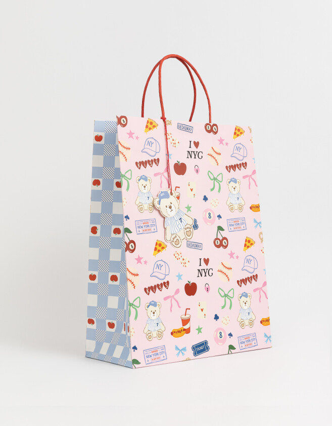 Accesorios Regalos Estampados Bolsa De Regalo Estampada - Azul Celeste