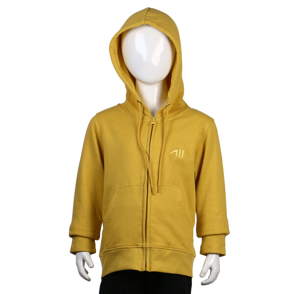 Austral Girls Cotton Jacket With Hood- Mustard Mostaza