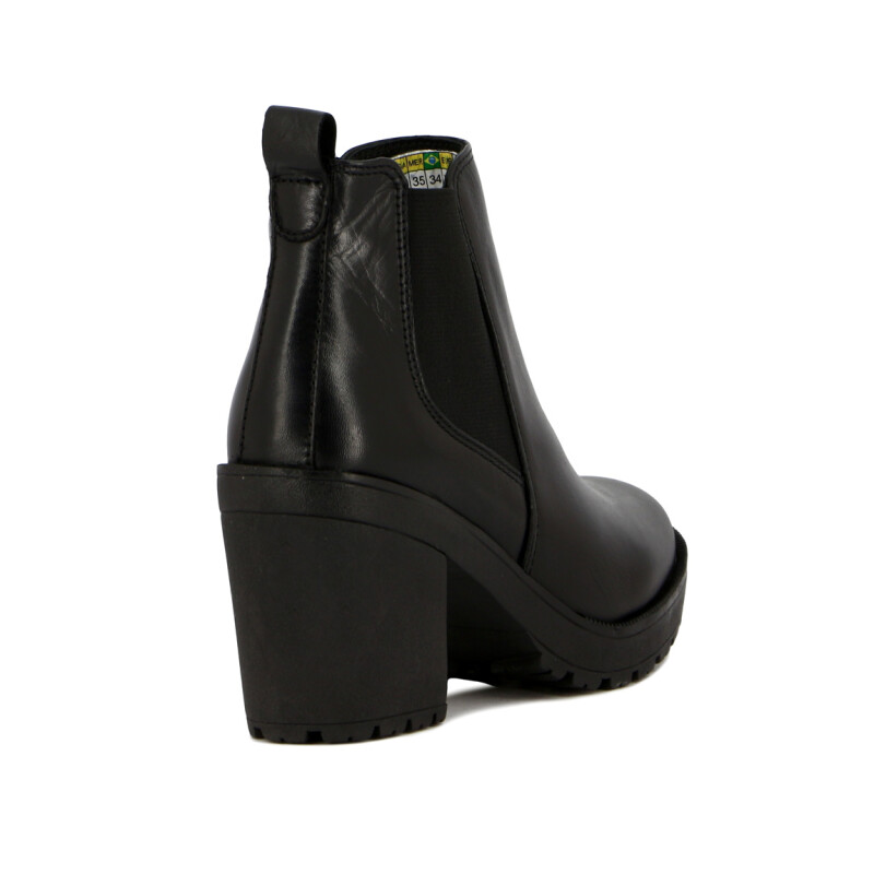 Country Bota Dama Cuero C/elastico Negro