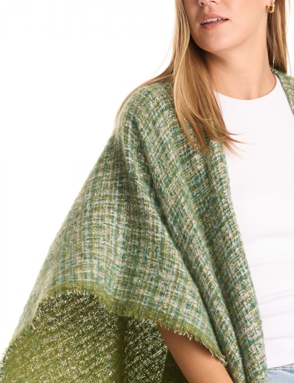 Ruana Tweed Flecos VERDE/MULTI