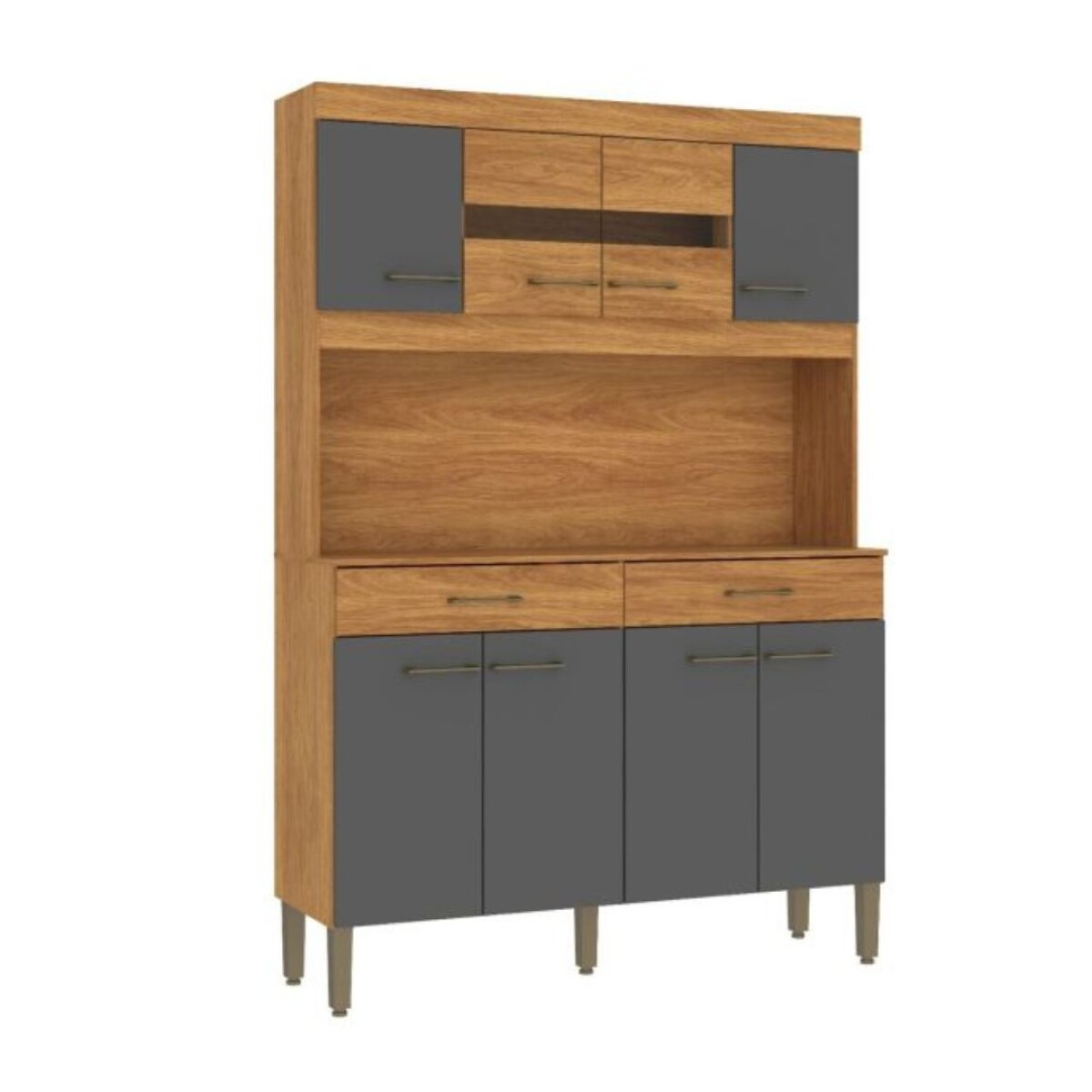 Kit de Cocina Movelmax Laura 1,20 m 8 Puertas - Cinamomo Grafito 