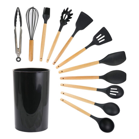 Set De Utensillos De Cocina 12 Accesorios Negro