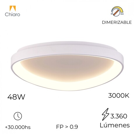 Plafón LED, Diseño triangular, Dimerizable 48W 65CM BLANCO