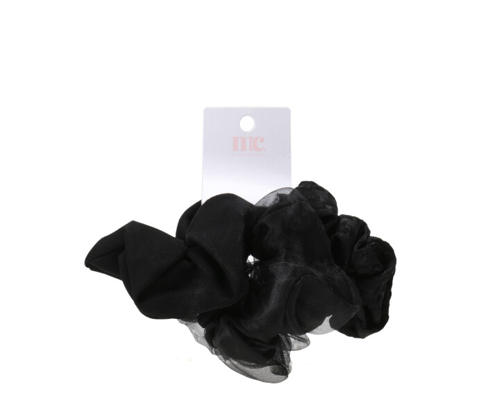 Gomita de pelo de tela pack x3 Miss Carol Negro