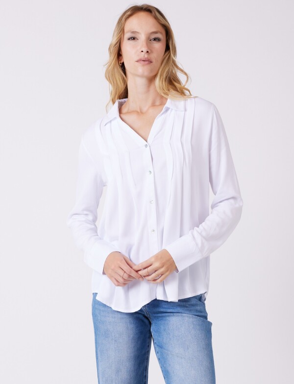 Camisa Plisada BLANCO