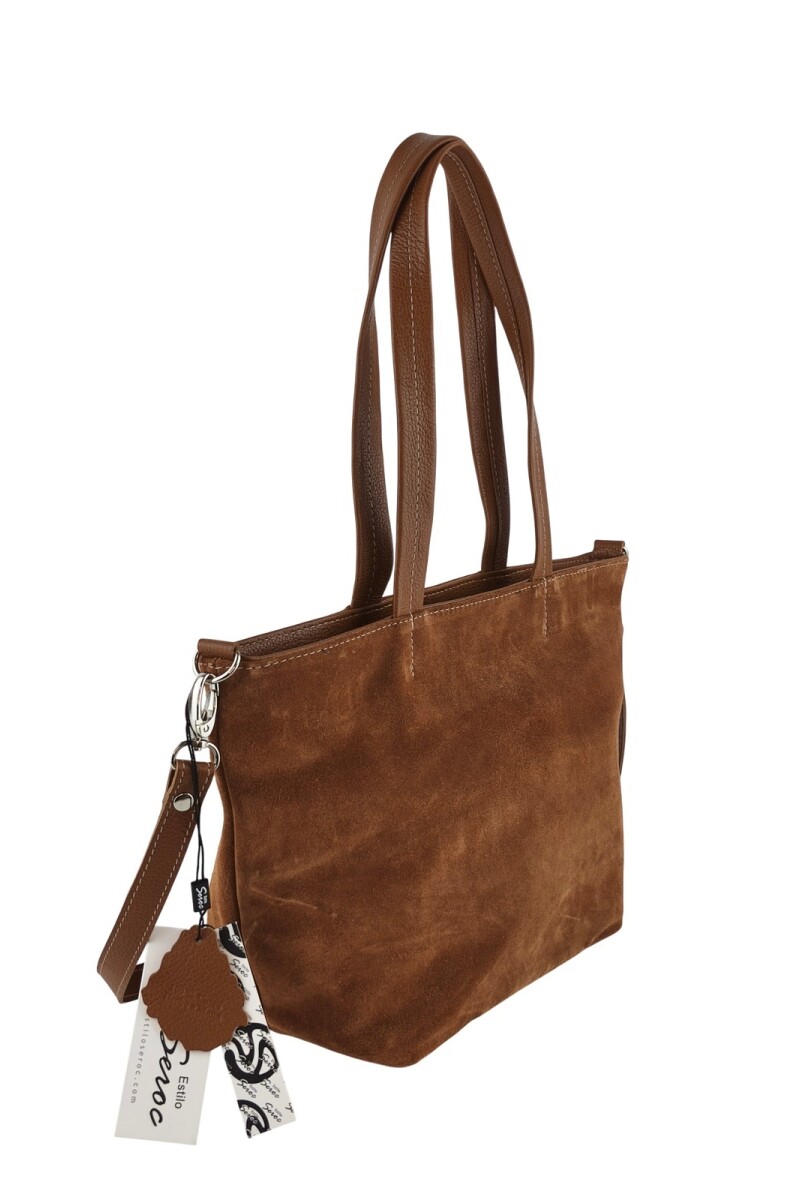 Cartera versátil de cuero y gamuza Oxido