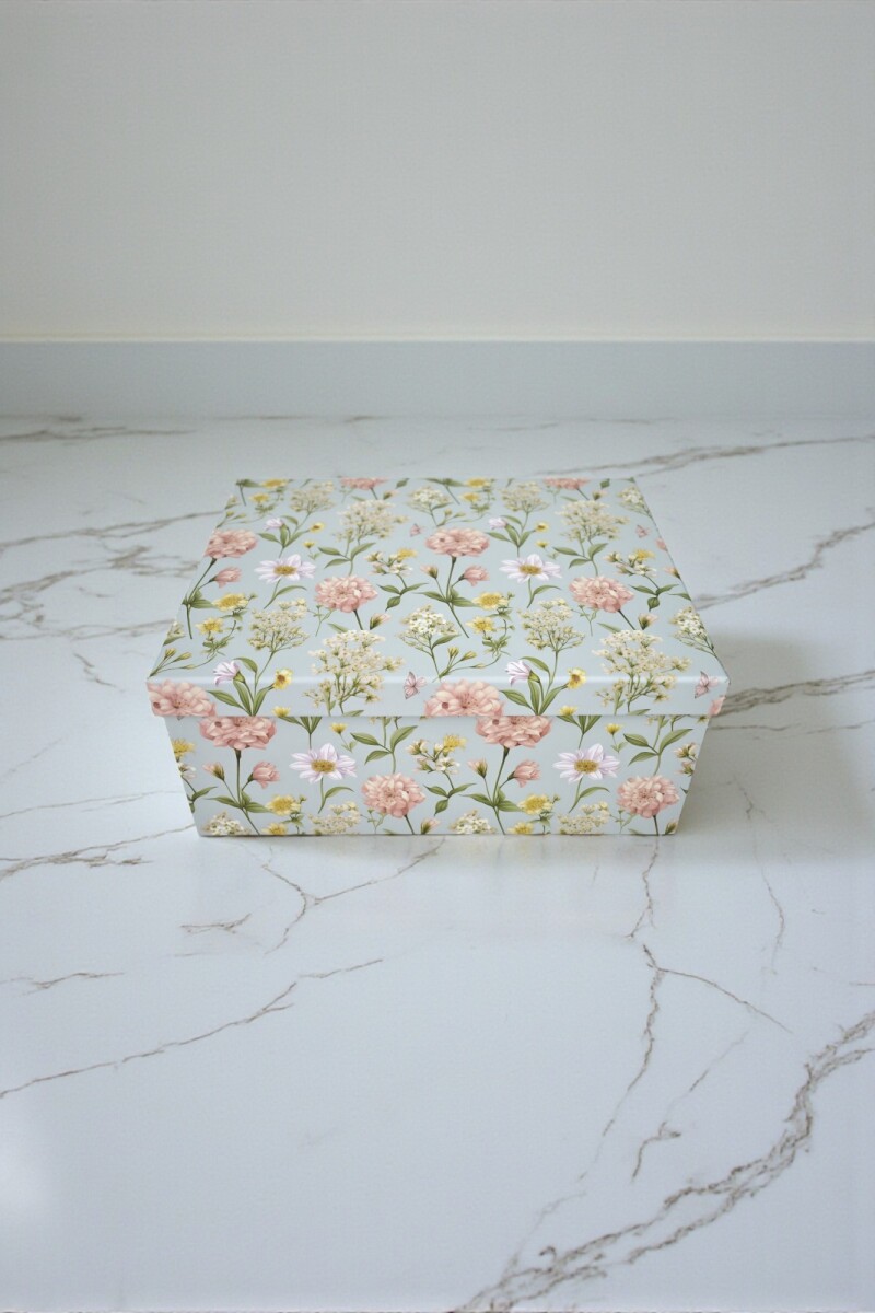 Caja rigida - flores - 16 x 22,5 x 9,5 