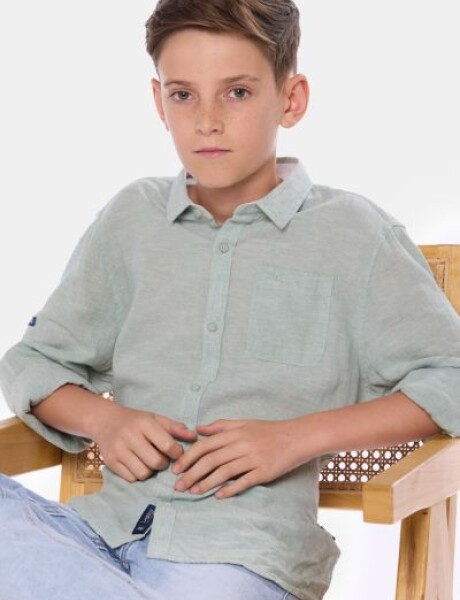 CAMISA DE LINO Menta