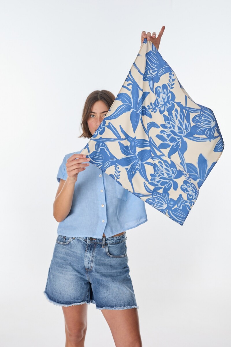 Pañuelo Floreste Flores Azul