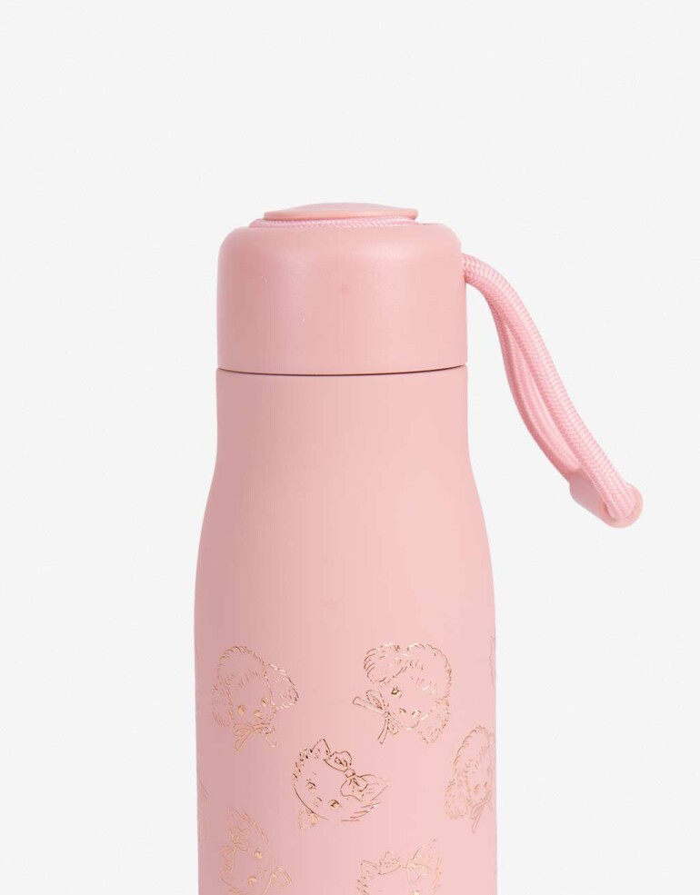 Artículos cocina Botellas Botella Térmica Estampado Metalizado Antique Cat - Rosa Polvo