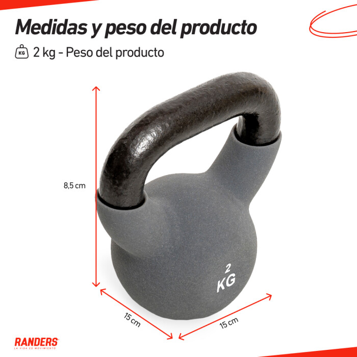 Pesa Rusa Kettlebell 2KG Recubierta Neopreno - Randers Pesa Rusa Kettlebell 2KG Recubierta Neopreno - Randers