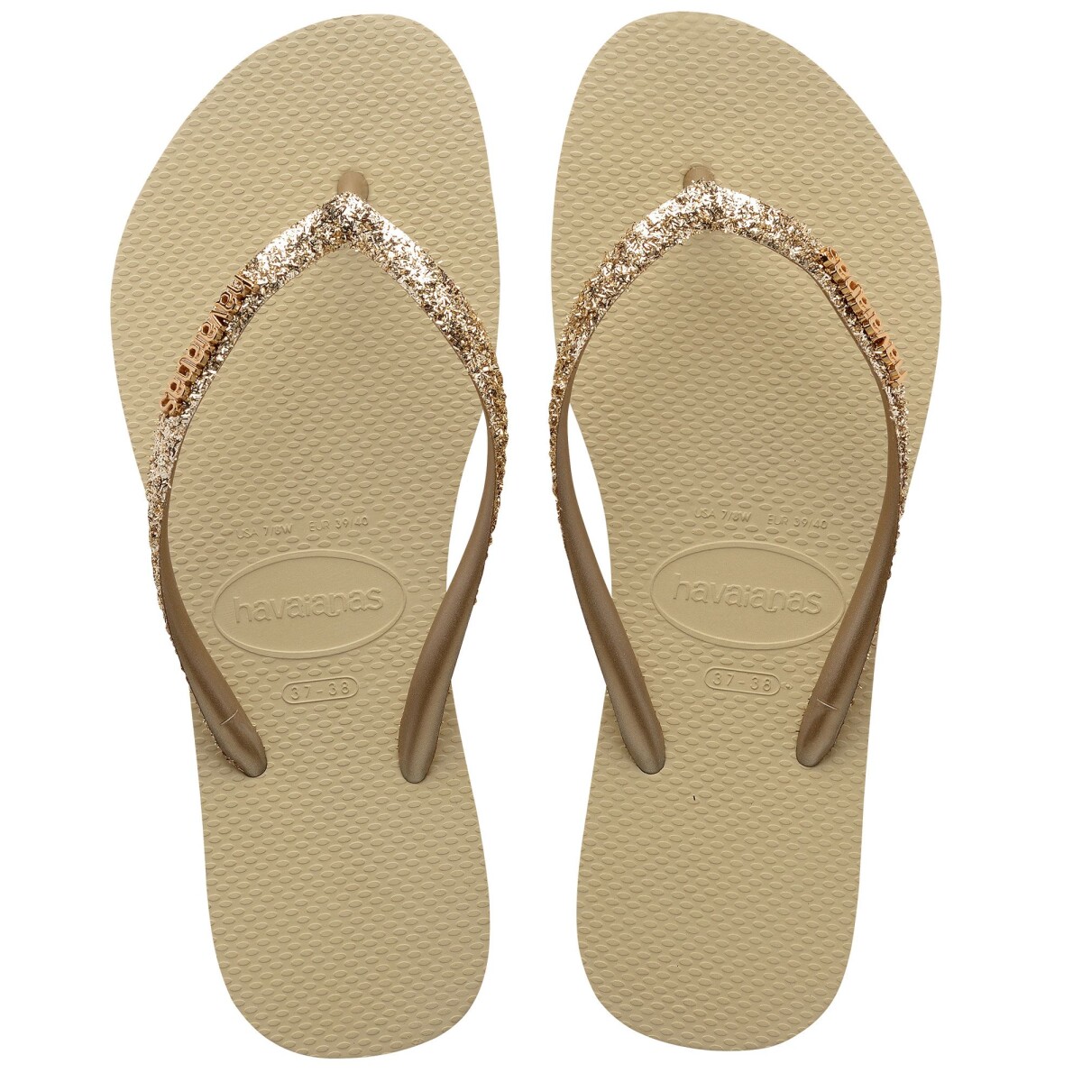 Sandalias de Mujer Havaianas Slim GLitter II - Beige Arena 