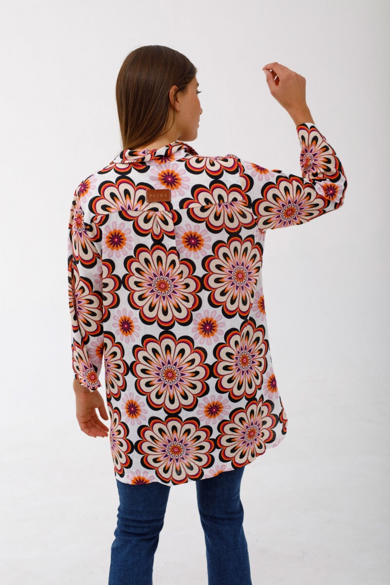 Camisola Alfonsina Estampa fondo Blanco