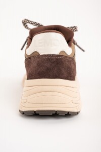 Zapatilla Cuero Combinada Chocolate