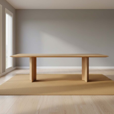 MESA DE COMEDOR MDF-Y-MADERA NATURAL-BEIGE CHIARA