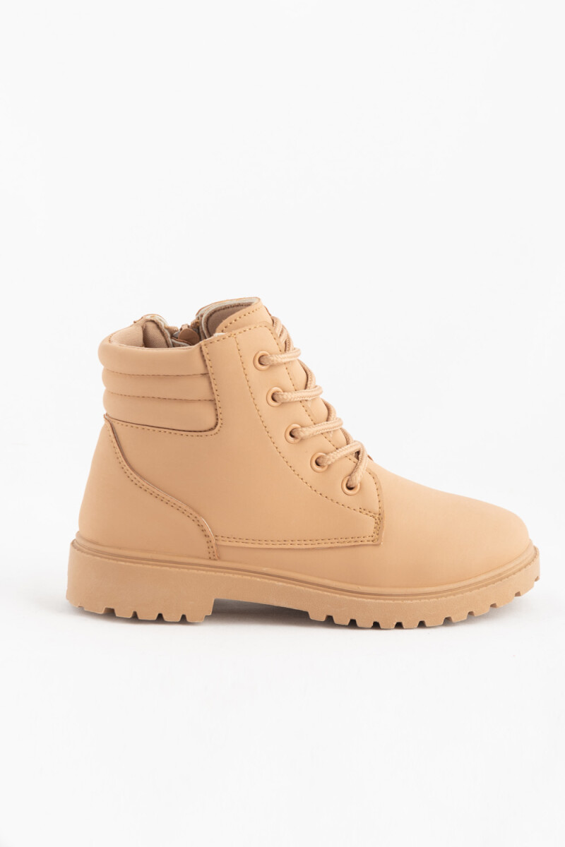Bota acordonada - Beige 
