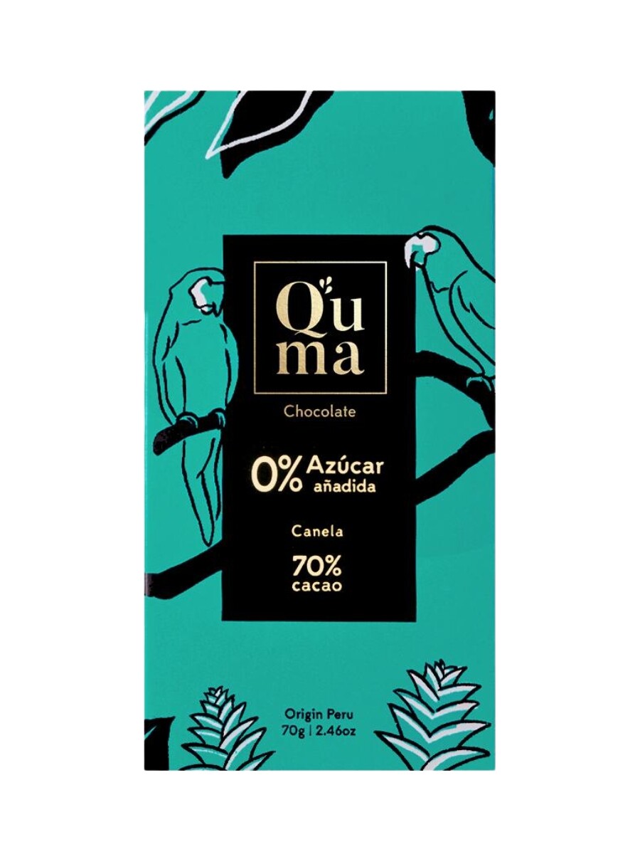 Quma Chocolate Canela 0% Azúcar Añadida 70% Cacao 
