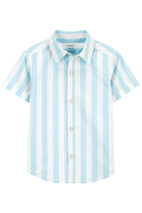 Camisa de algodón, manga corta diseño a rayas Sin color