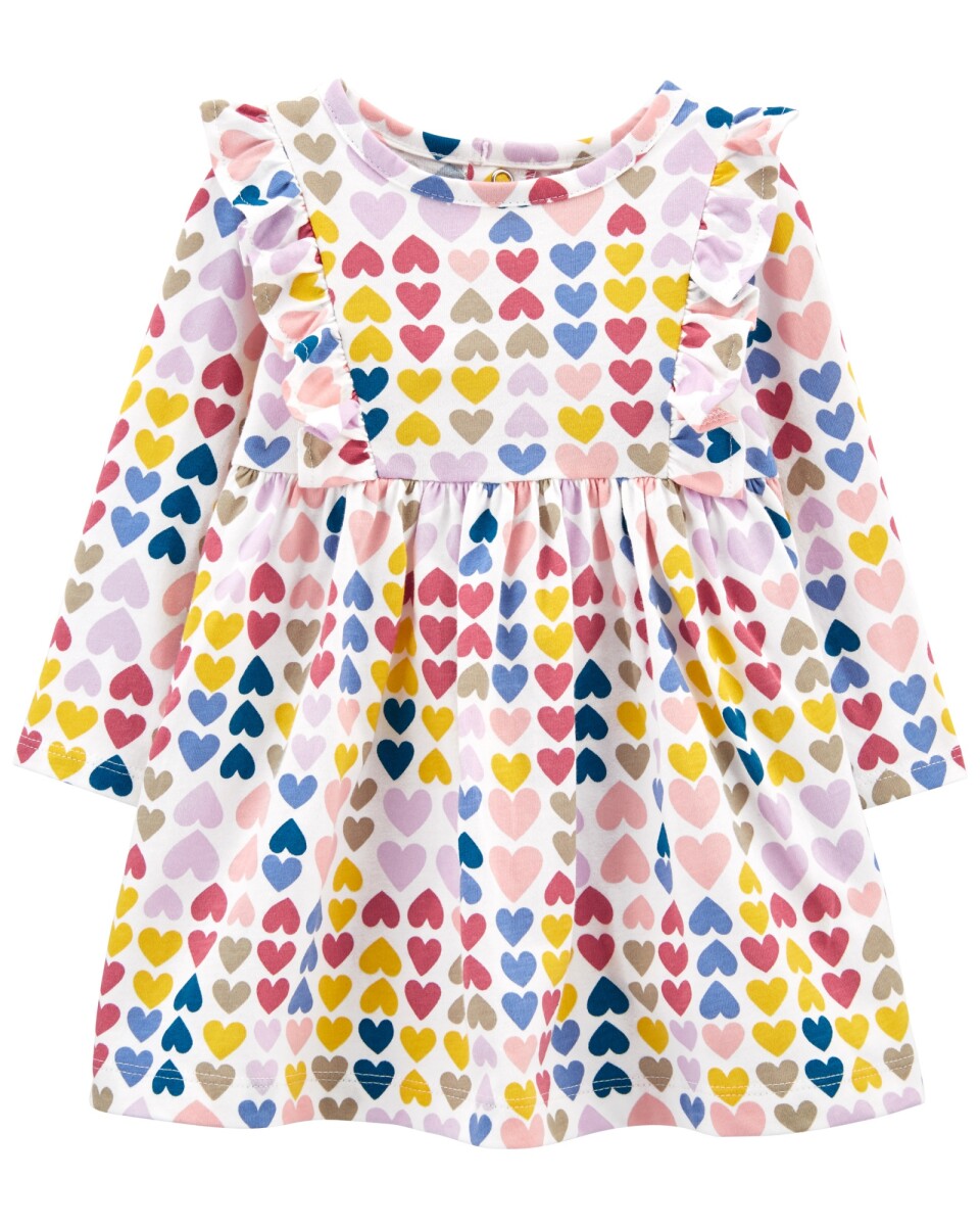 Vestido jersey con corazones 