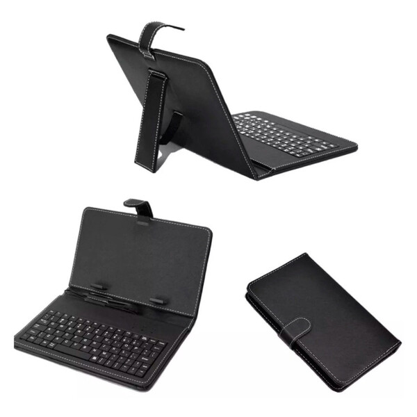 Funda Estuche Con Teclado Para Tablet 7 8 9 Pulgadas Variante Siete Negro