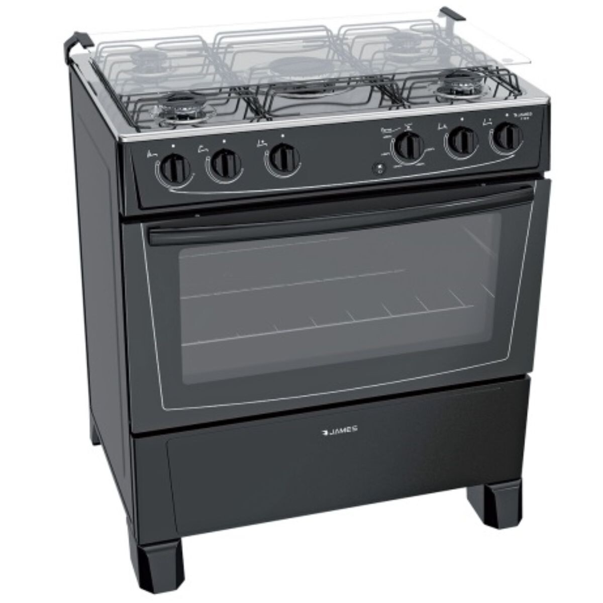 COCINA JAMES 5 HORNALLAS NEGRA MOD C 150 B 