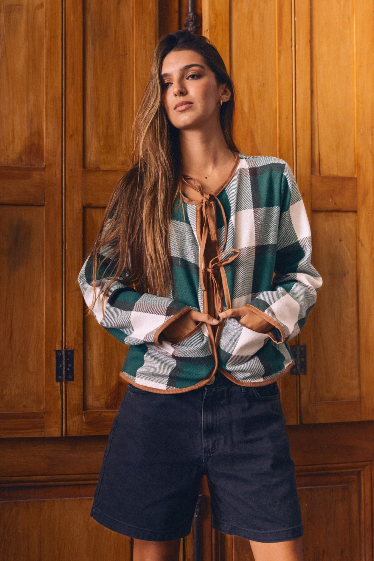 Field Coat Verde / Blanco