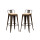 Pack 2 Taburetes Tolix con Respaldo y Asiento de Madera Lumax Negra