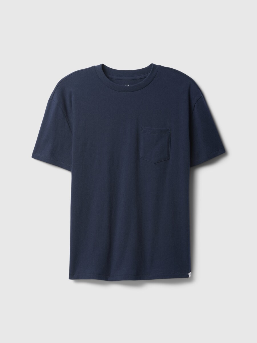 Remera Básico Con Bolsillo Niño - Tapestry Navy 