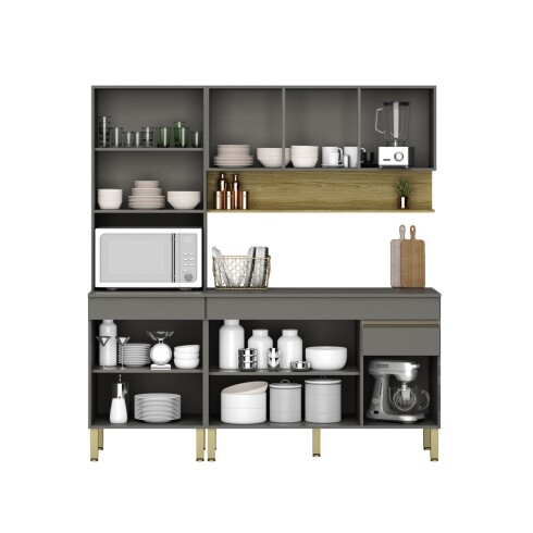 Modulos De Cocina Incluye 3 Modulos Y Mesada GAMAS DE GRIS