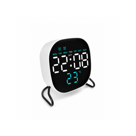 Reloj digital con indicador de temperatura Cuadrado Blanco Blanco