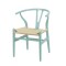 Silla Wishbone - Madera de Haya y Ratán natural Celeste