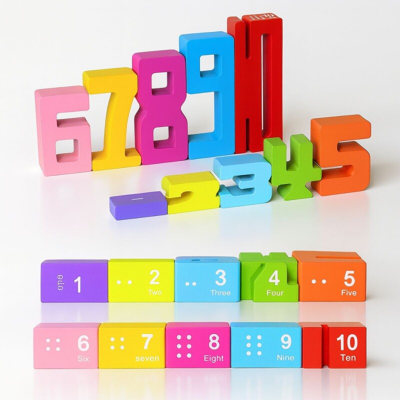 Bloques Construcción Números Apilables Montessori Didácticos Multicolor Bloques Construcción Números Apilables Montessori Didácticos Multicolor