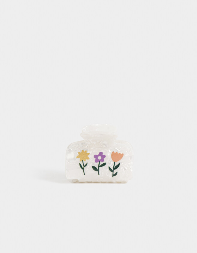 Broche Especiales Broche Acrílico Con Flores - Combinacion Bicolor