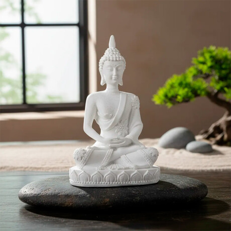 Adorno Buda Kharma 3 Colores Blanco