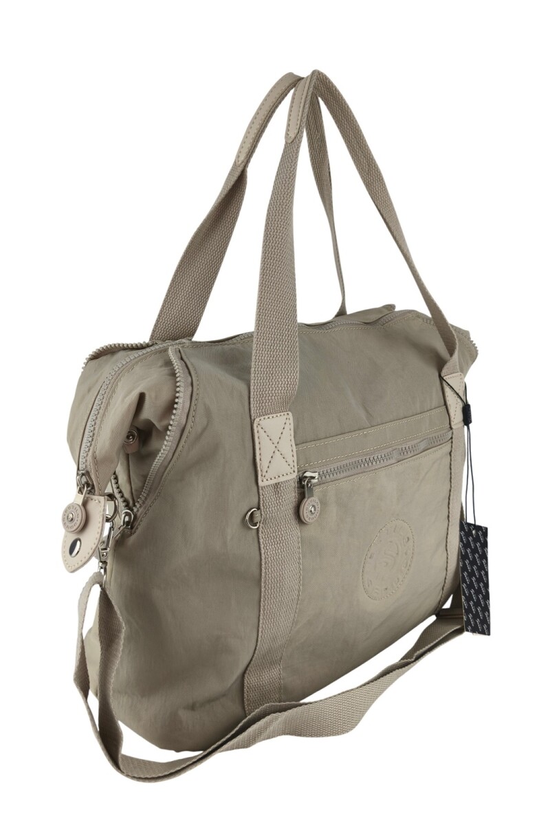 Bolso grande en tafeta amasada Beige