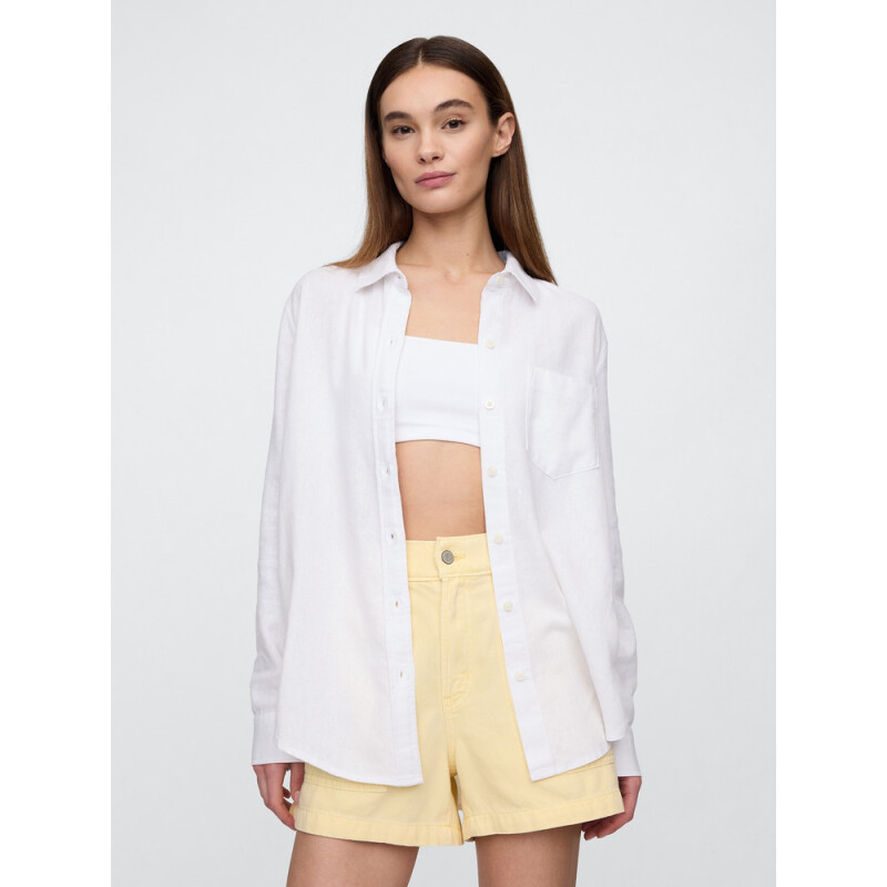 V-LINEN EASY SHIRT - BEACHY OPTIC WHITE 2