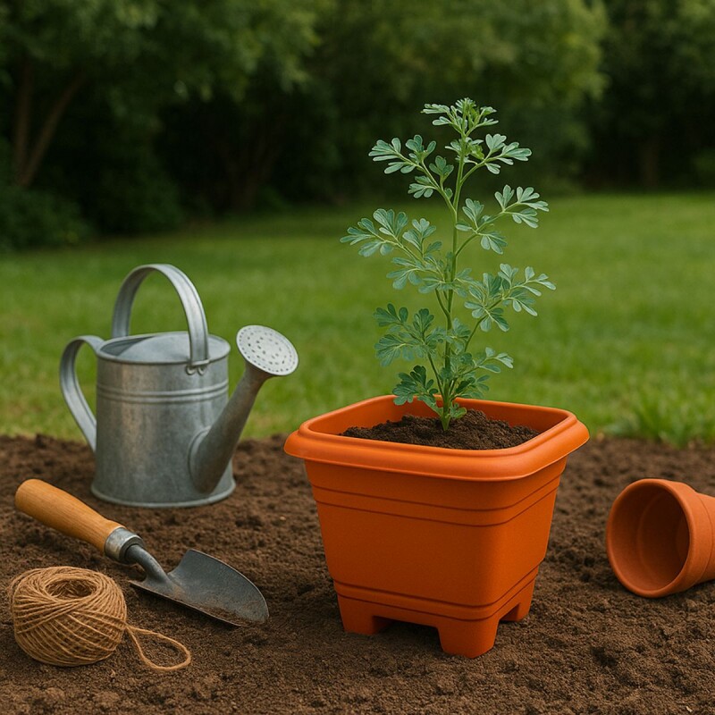 Maceta mediana cuadrada 4,3 lts TERRACOTA